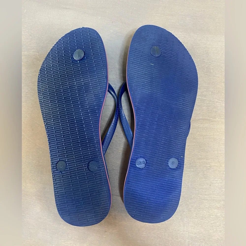 Havaianas‎ women’s USA logo flip flop sandals, slim, navy size 9/10 - Picture 9 of 10